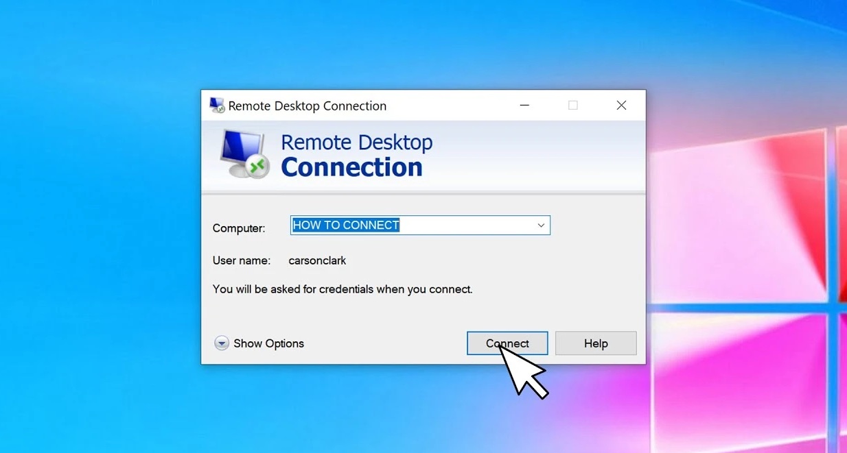 Fenster Remotedesktopverbindung in Windows